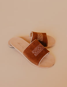 The Nadia Sandal - Rust/Cream