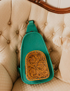 The Melleville Turquoise Sling Bag