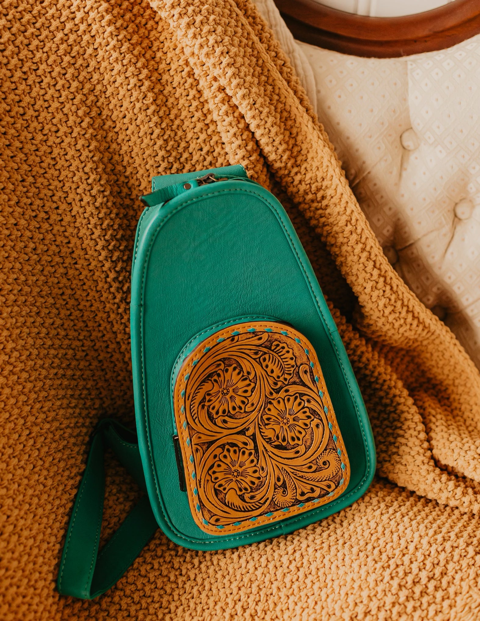 The Melleville Turquoise Sling Bag