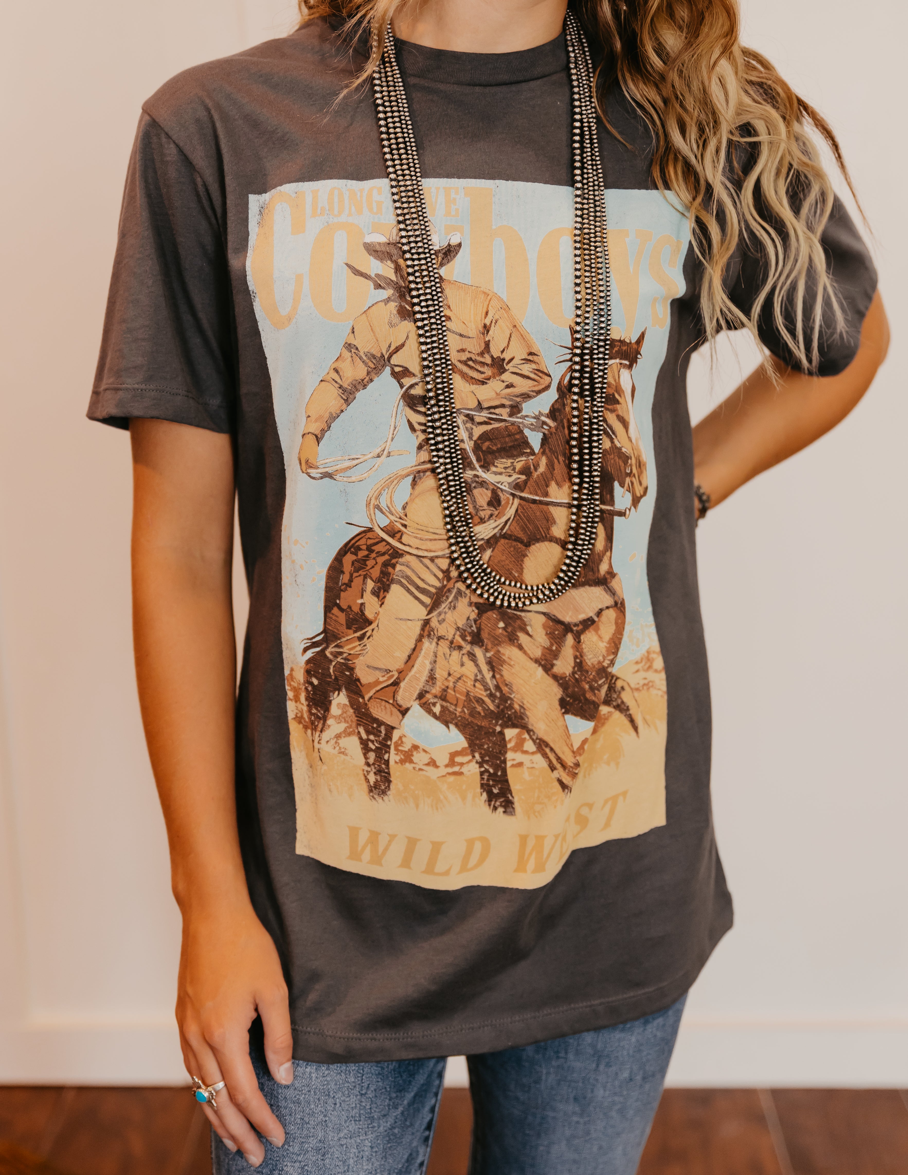 Long Live Cowboys Tee Blue
