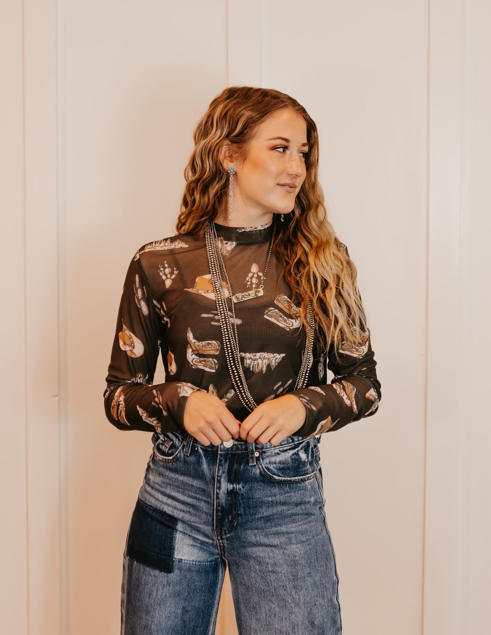 The Cowboy Way Mesh Top