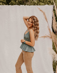 The Flora Peplum Tank {multiple colors}