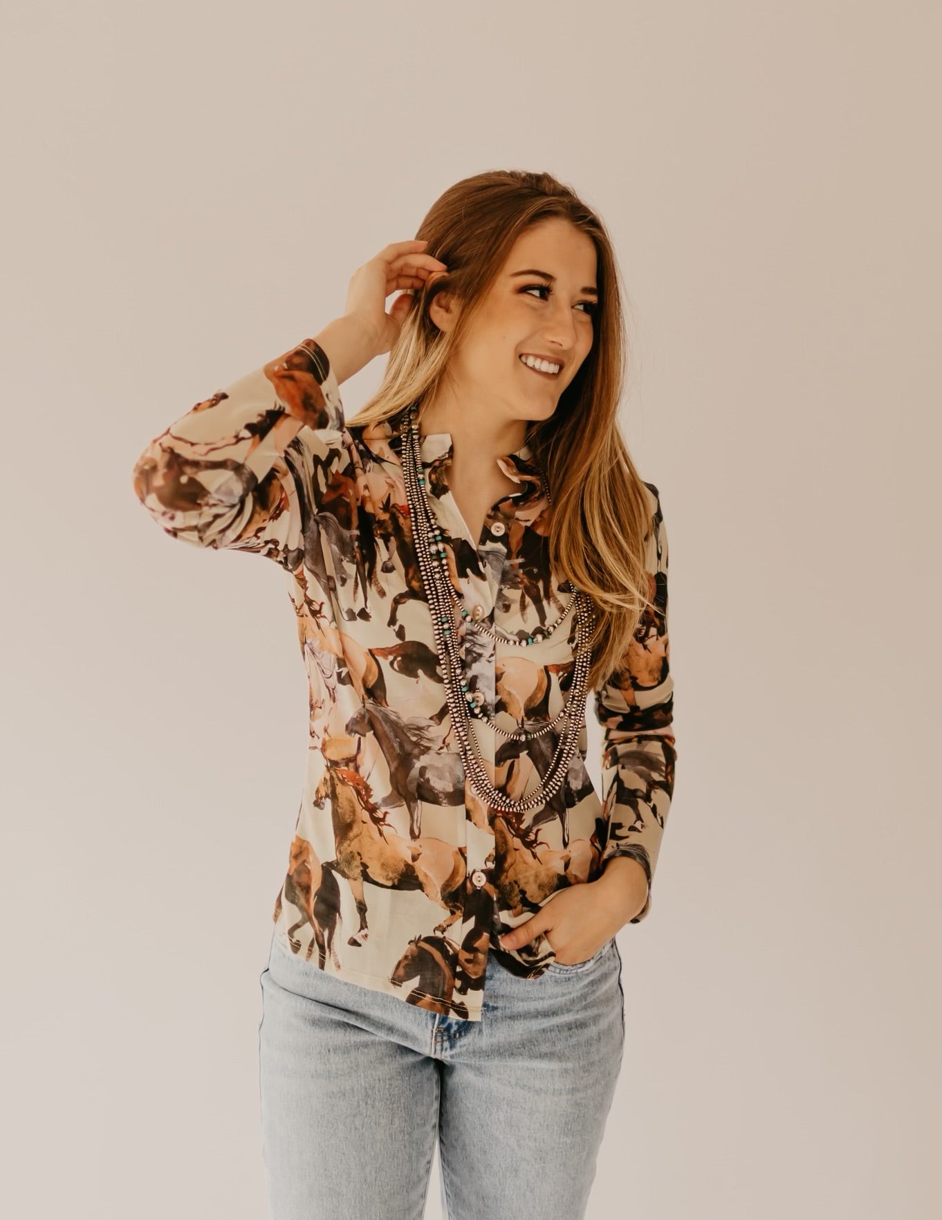 The Running Horse Button Up