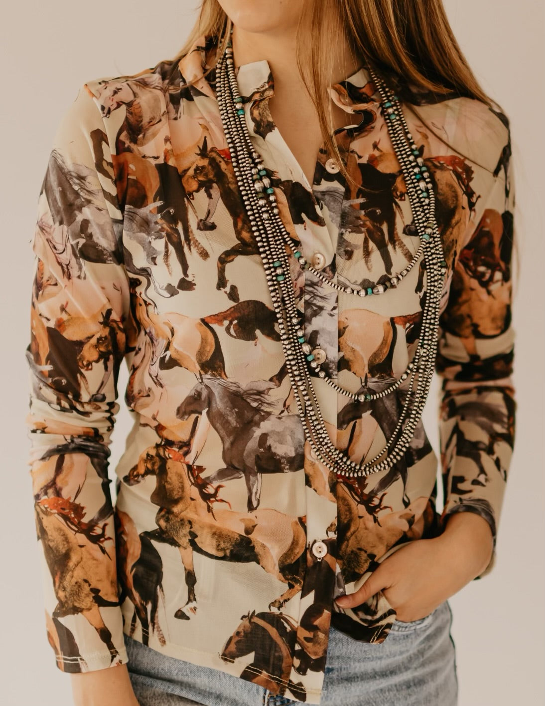 The Running Horse Button Up