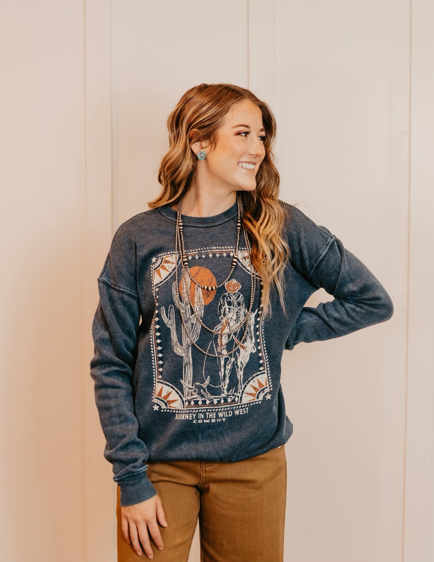 Western Cowboy Crew - Navy