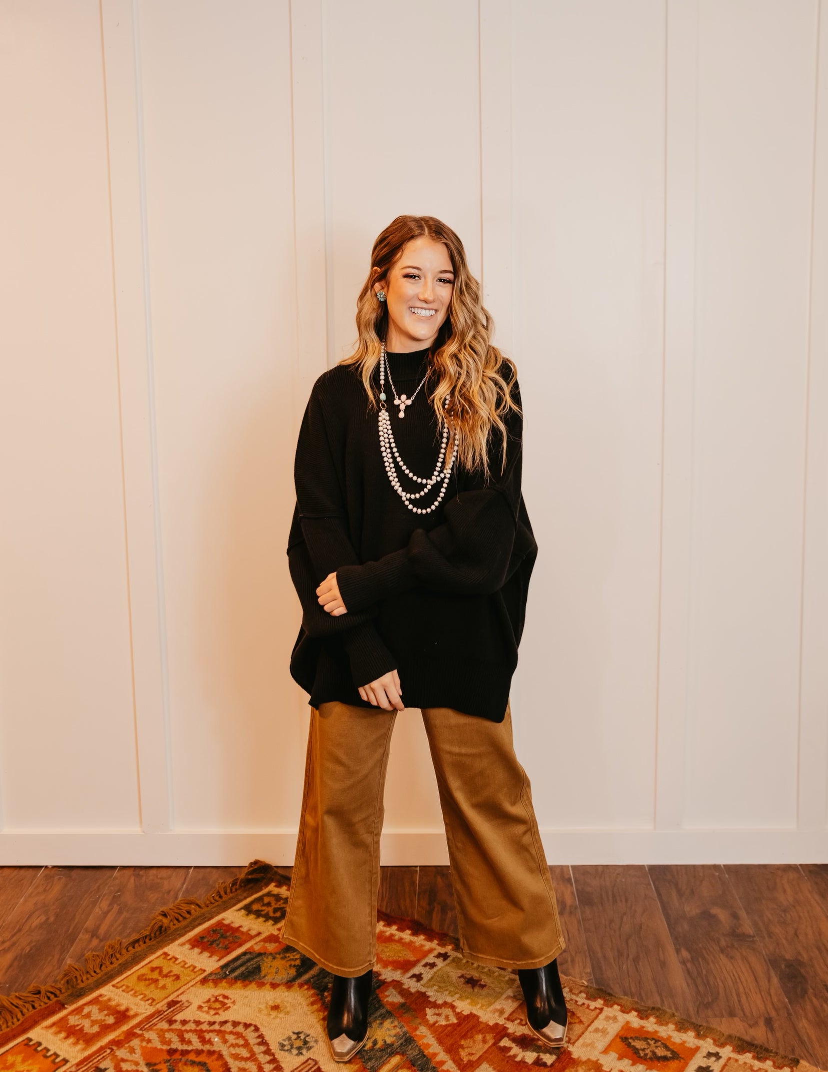 The Rilee Oversized Sweater in Black