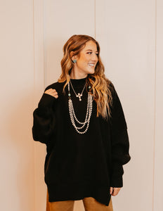 The Rilee Oversized Sweater in Black