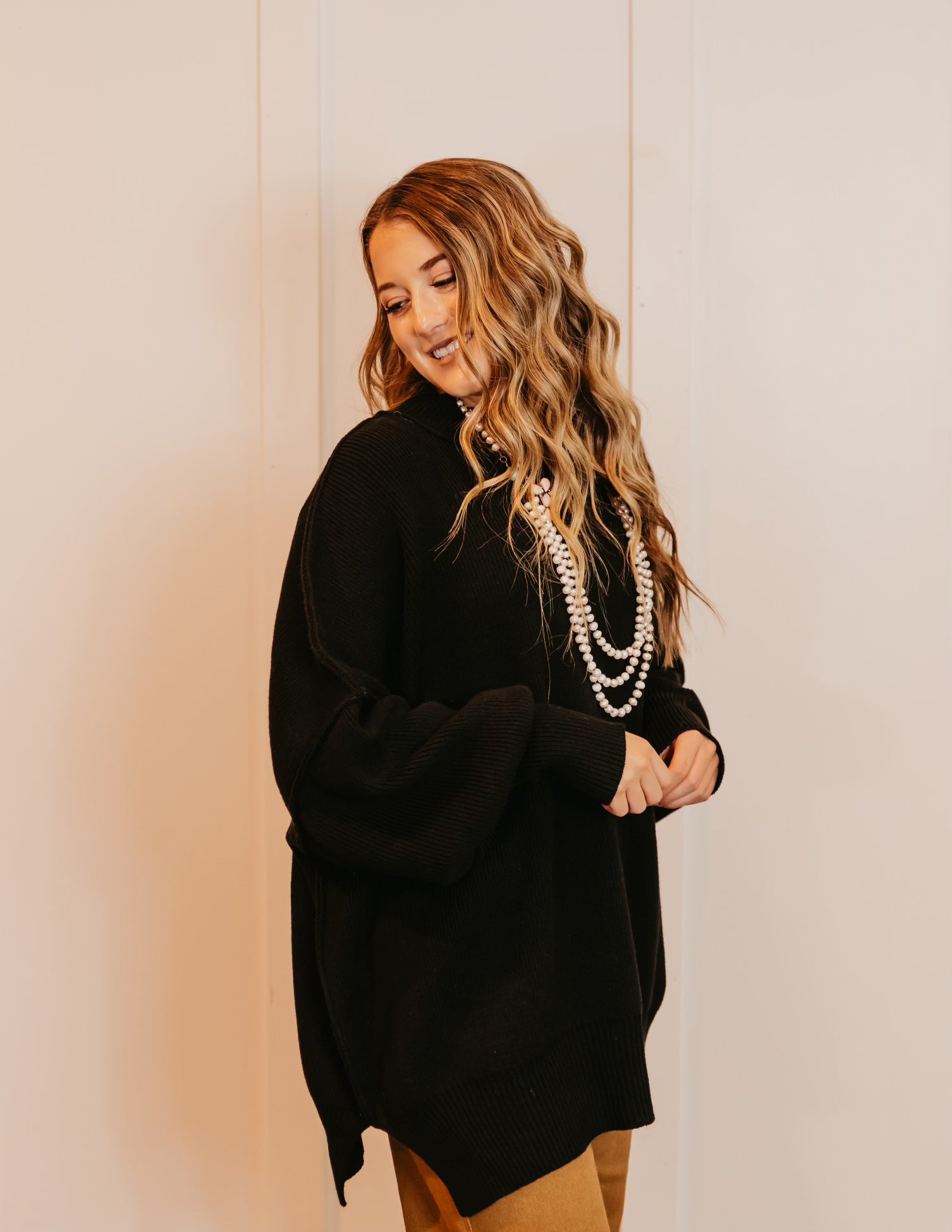 The Rilee Oversized Sweater in Black