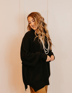 The Rilee Oversized Sweater in Black