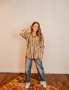 The Toffee Stripe Top