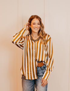 The Toffee Stripe Top