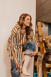 The Toffee Stripe Top