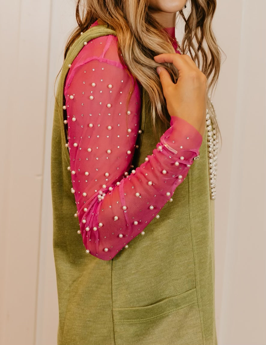 The Stella Pearl Top - Fuschia