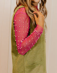 The Stella Pearl Top - Fuschia
