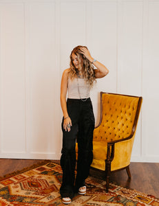 The Tate Satin Cargo Pant