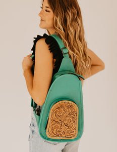 The Melleville Turquoise Sling Bag