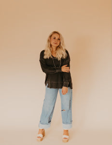 The Roca Oversized Top - Black