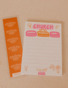 Floral Church Notes Notepad