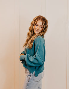 The Teal Crop Sweater