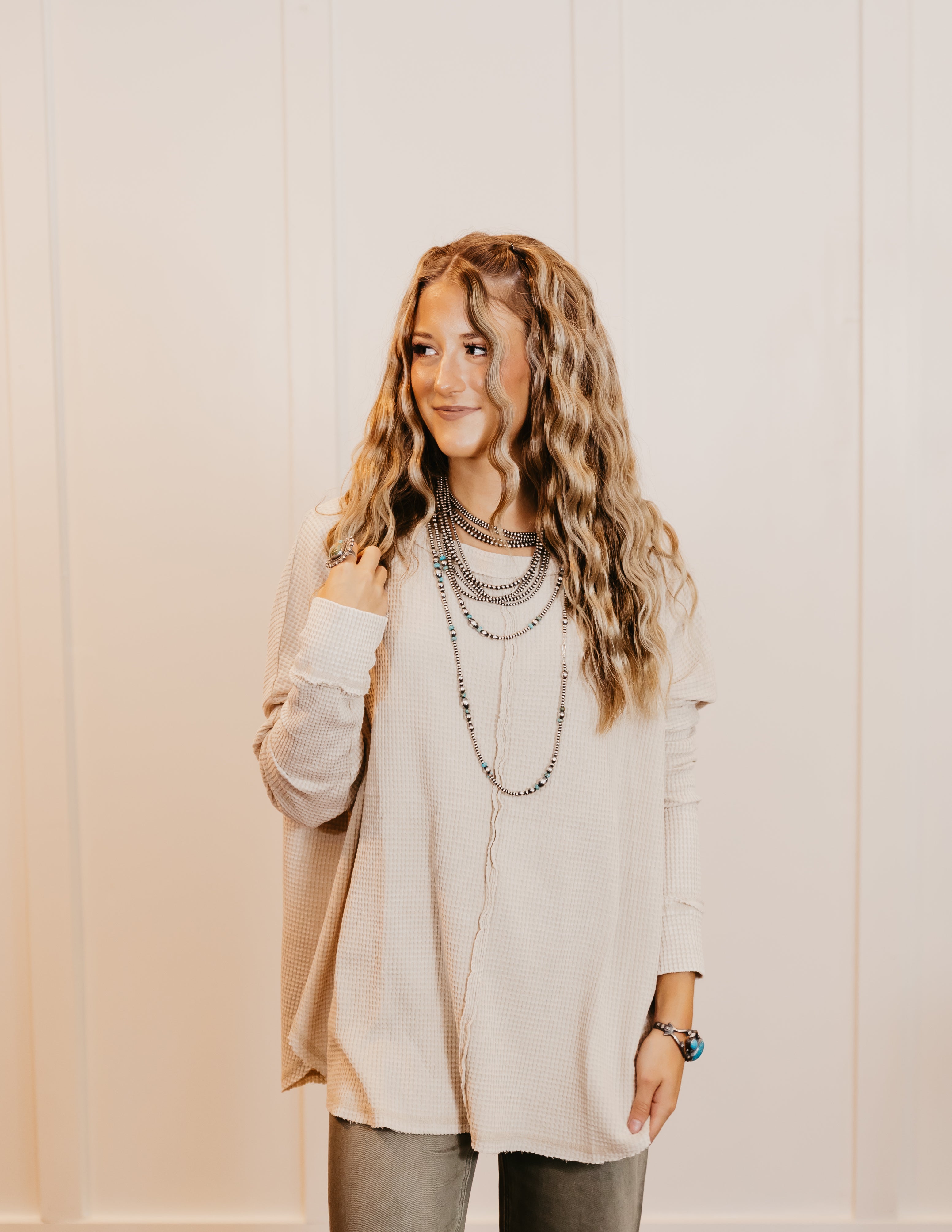 The Radnor Waffle Top - Oversized