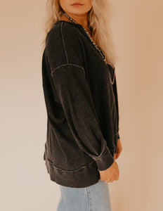 The Roca Oversized Top - Black