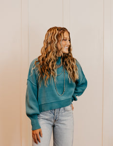 The Teal Crop Sweater