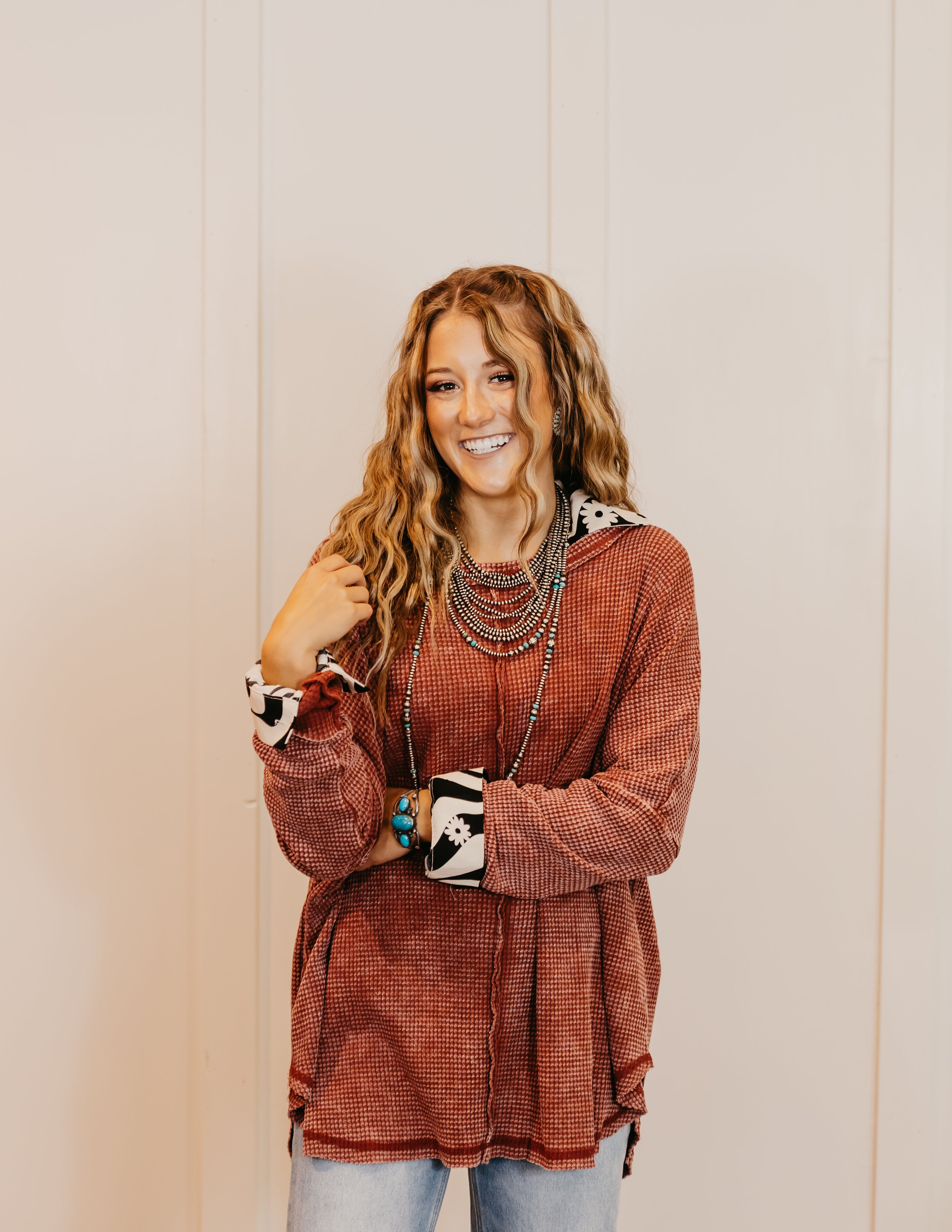 The Radnor Waffle Top - Oversized