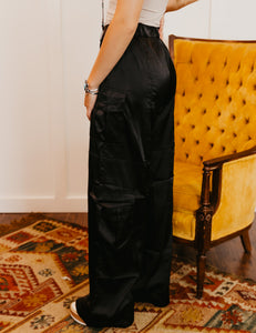 The Tate Satin Cargo Pant