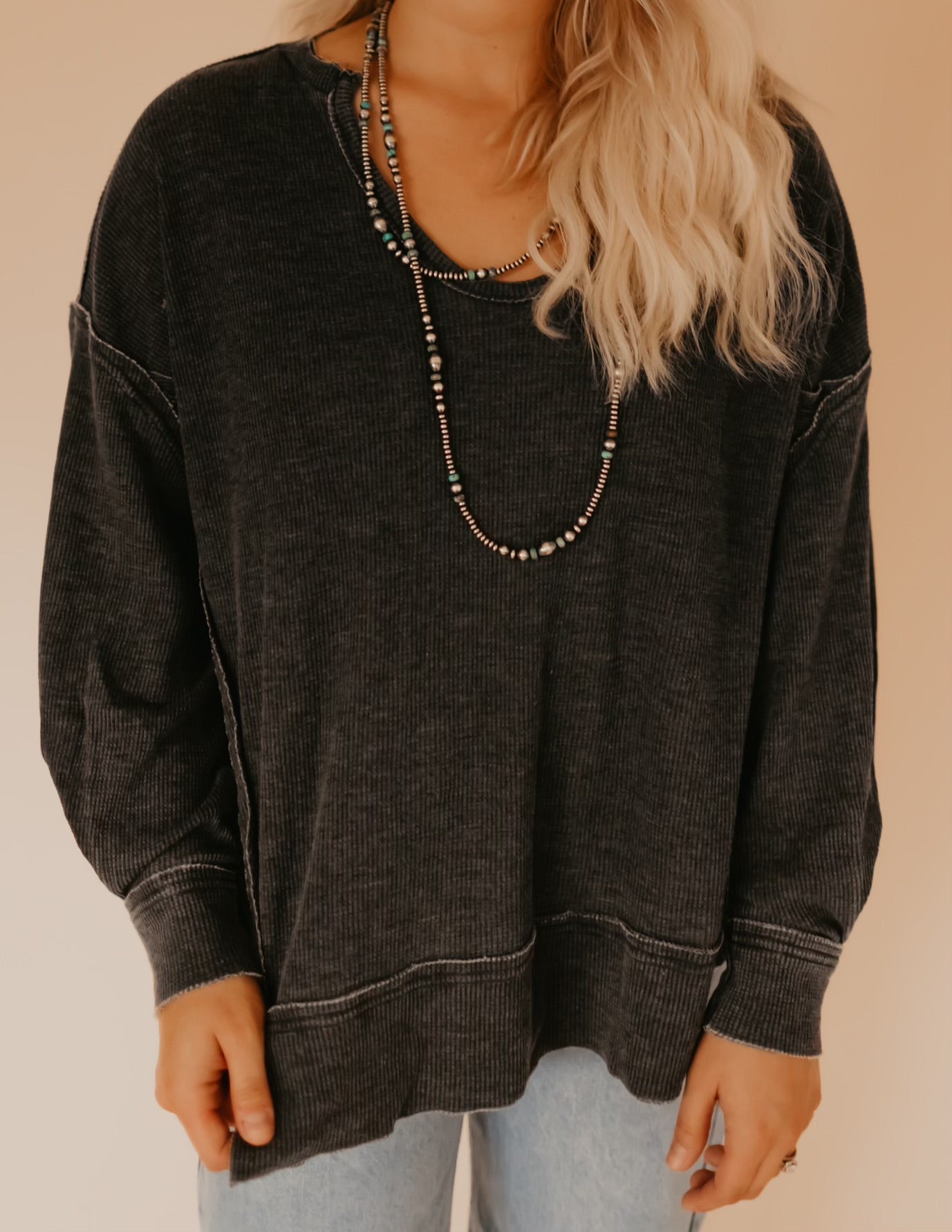 The Roca Oversized Top - Black