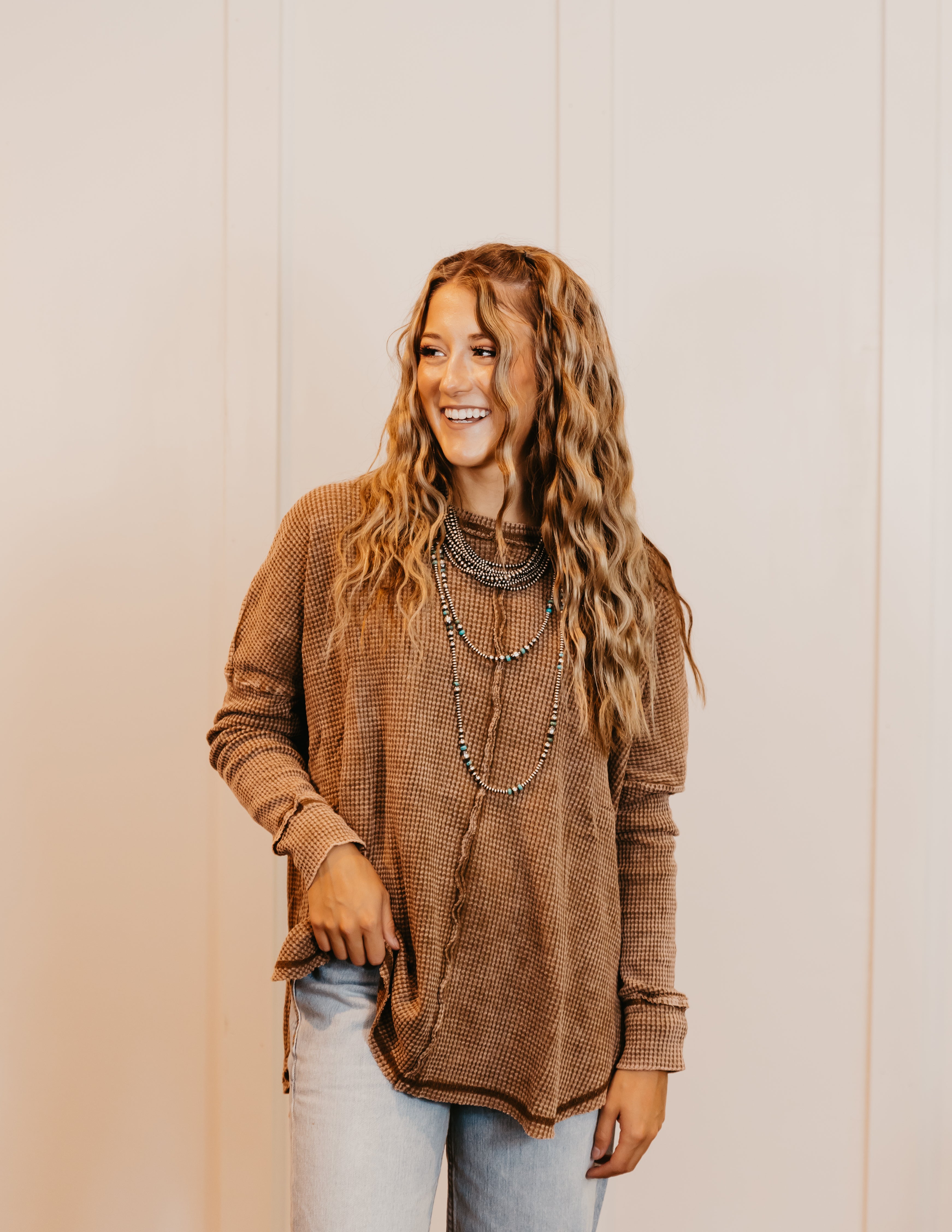The Radnor Waffle Top - Oversized