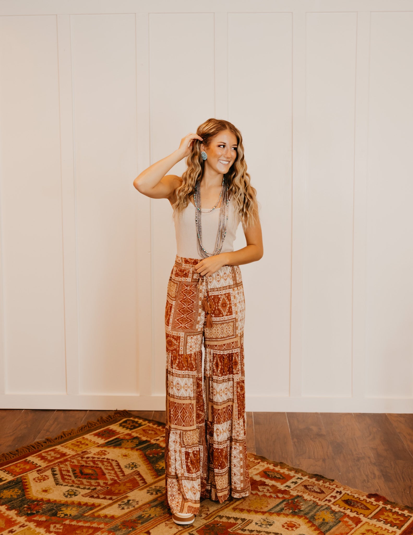 The Lorin Boho Pant - Rust