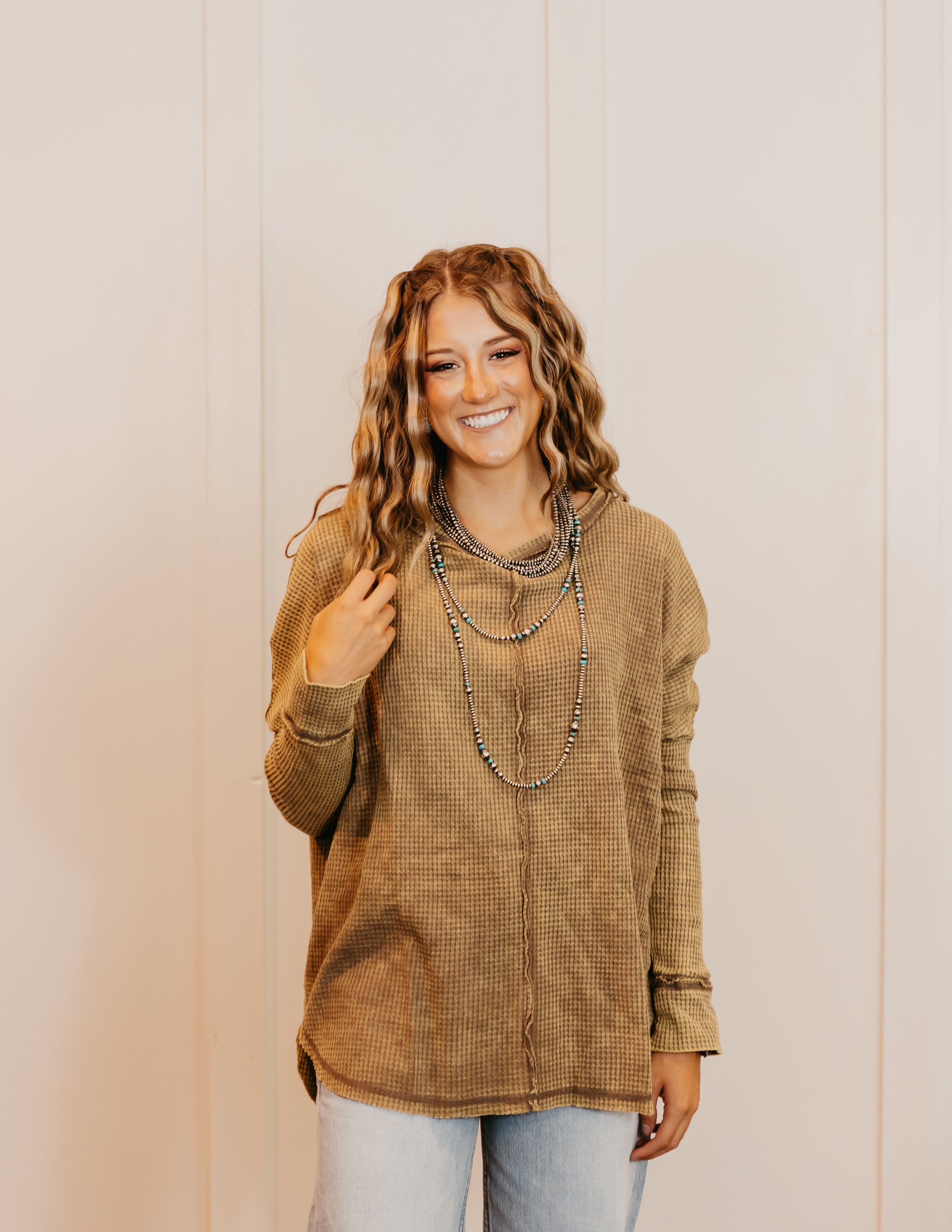 The Radnor Waffle Top - Oversized