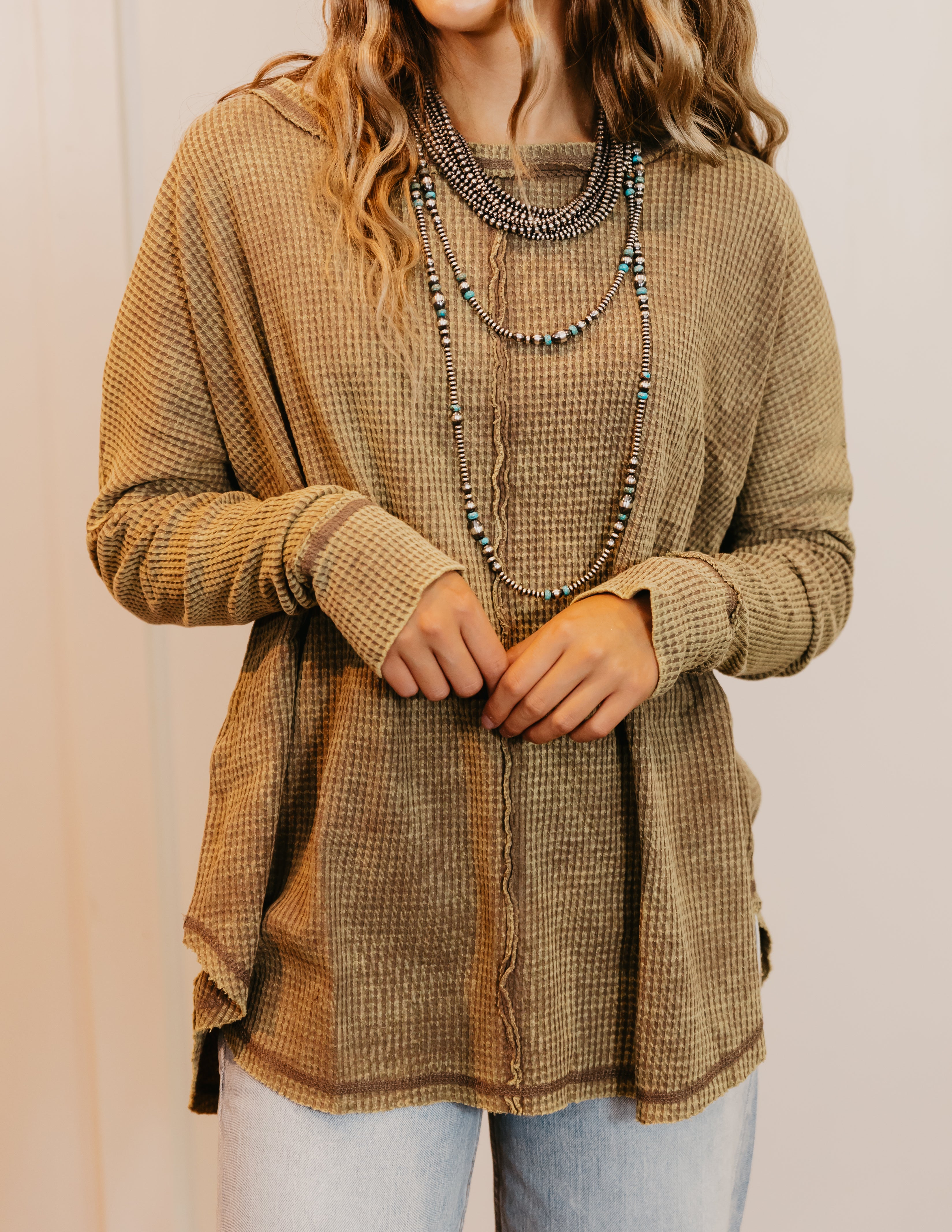 The Radnor Waffle Top - Oversized