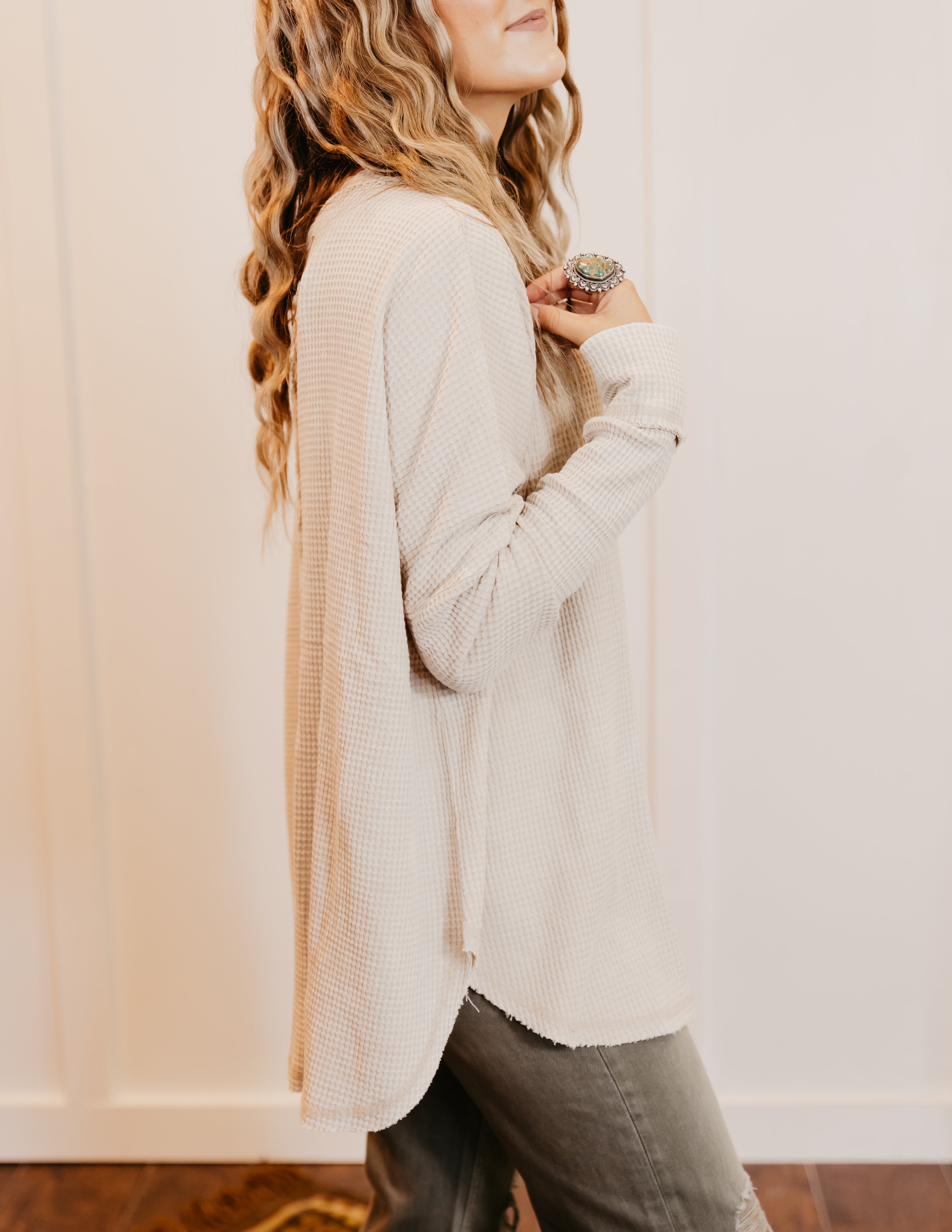 The Radnor Waffle Top - Oversized