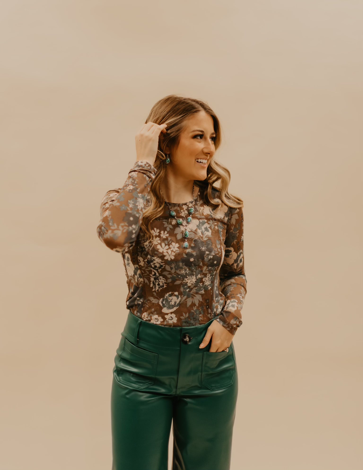 The Elva Pleather Pant - Hunter Green