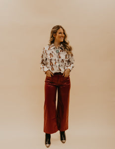 The Elva Pleather Pant - Red