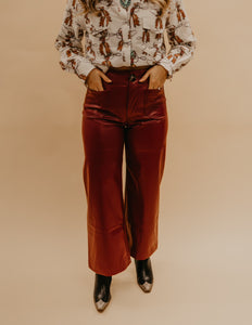 The Elva Pleather Pant - Red