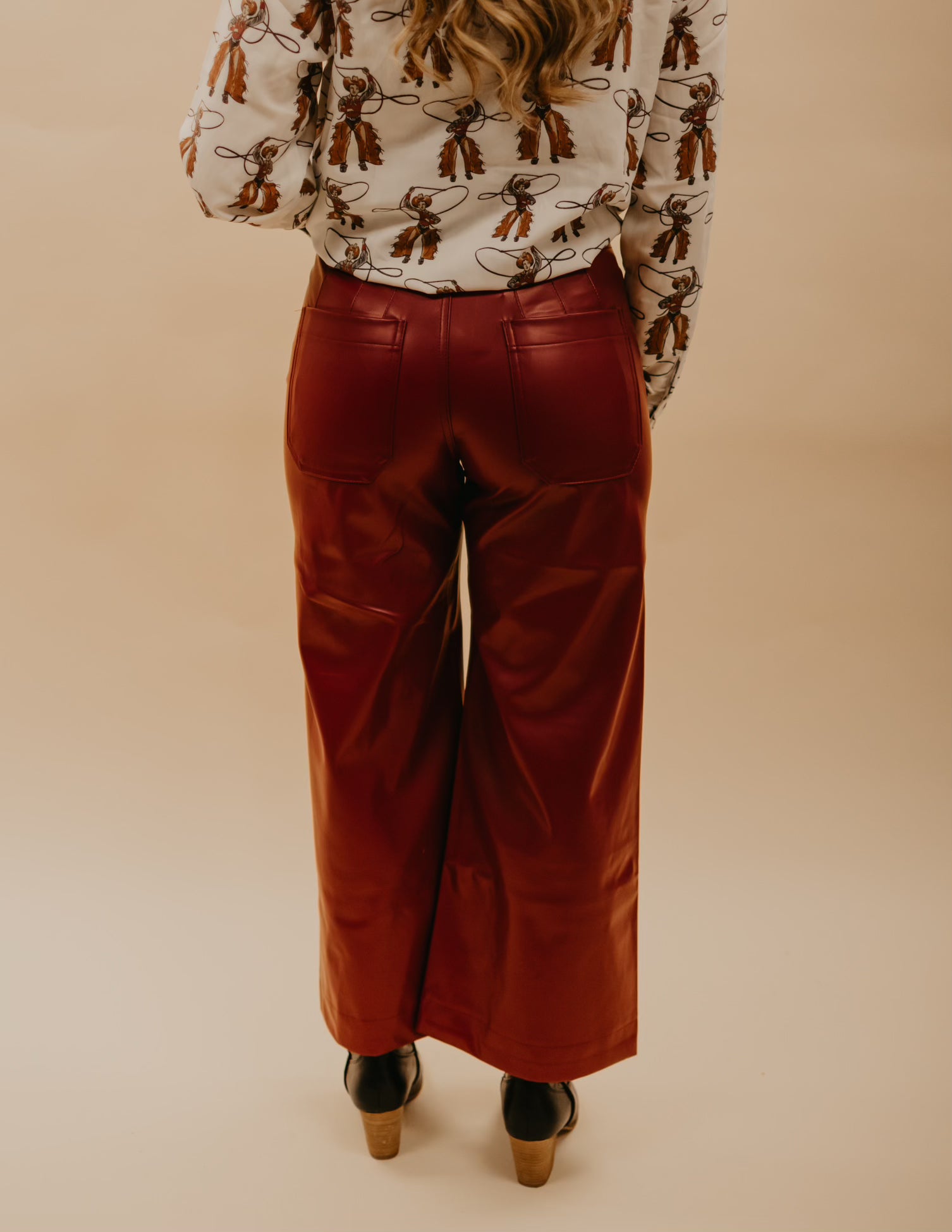 The Elva Pleather Pant - Red