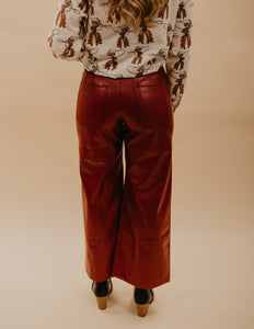 The Elva Pleather Pant - Red