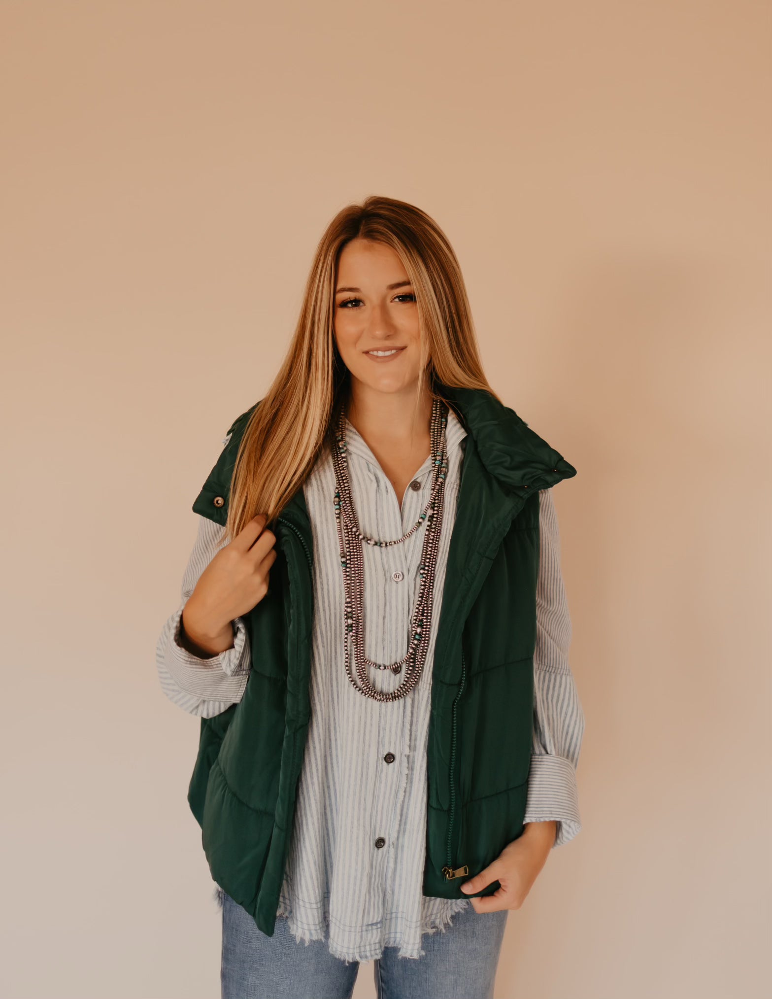 The Memphis Puffer Vest - Green