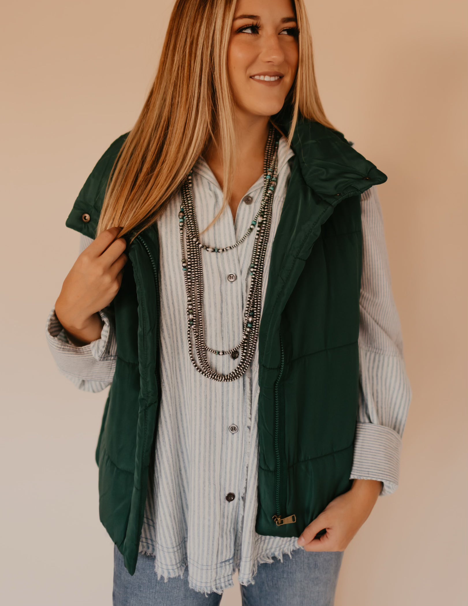 The Memphis Puffer Vest - Green