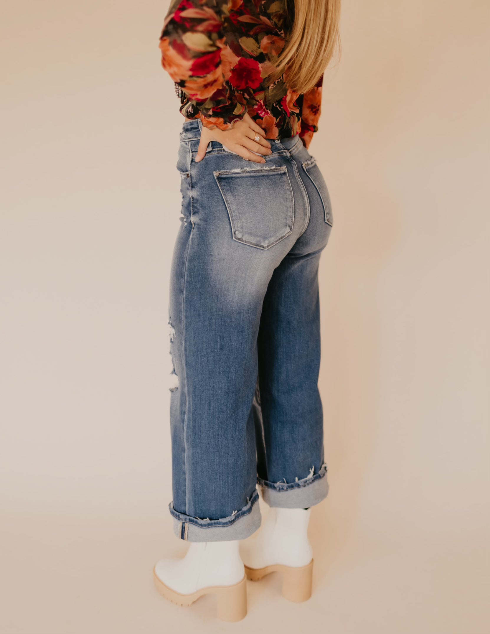 The Delby Cropped Wide Leg Jean