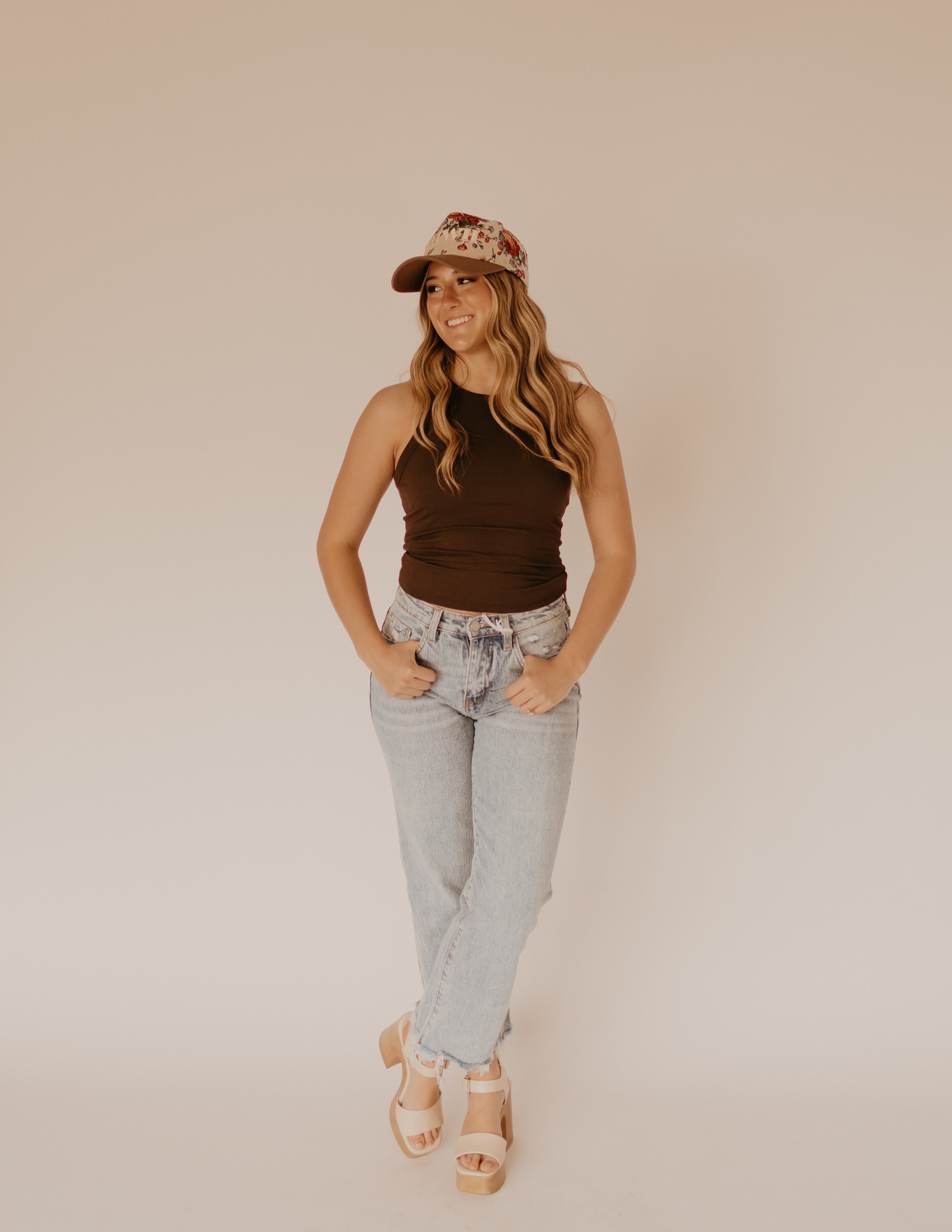 Crew Neck Tank - Fudge Brown