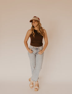Crew Neck Tank - Fudge Brown