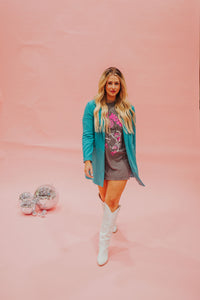The Shae Blazer in Turquoise
