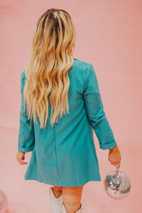 The Shae Blazer in Turquoise