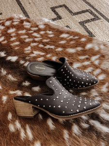 The Tally Stud Mule - Black