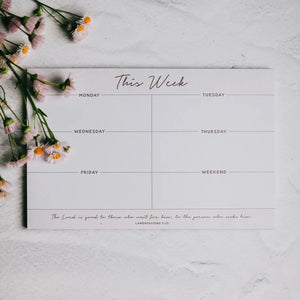 Weekly Overview Notepad • Blush Floral