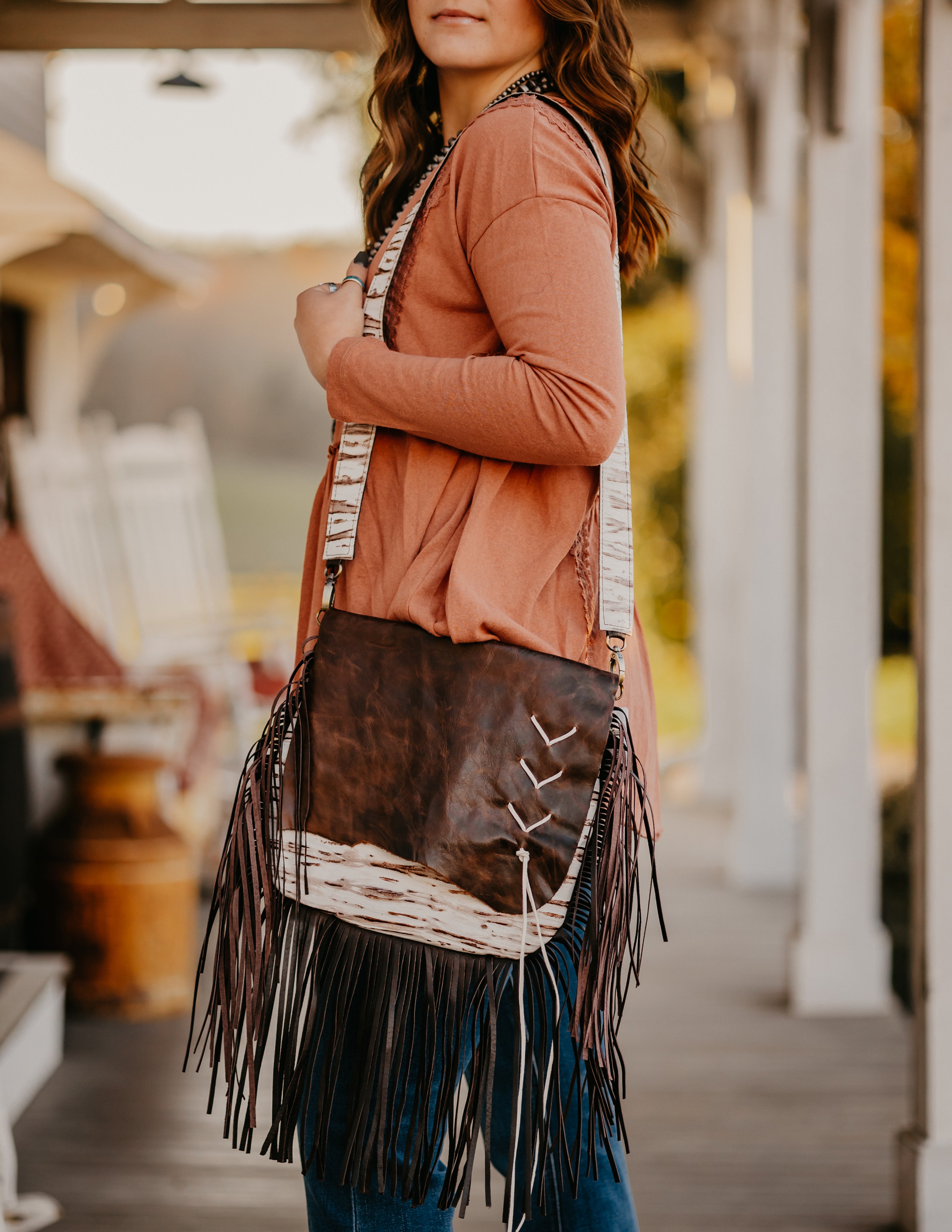 Light Brown Crunch Leather Fringe Bag, Crossbody Bag With Turquoise Stone,  Country Western Cowgirl Gypsy Bag, Hand Tooled Leather, 11 X 13 - Etsy