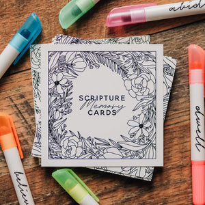 Scripture Memory Floral Coloring Cards